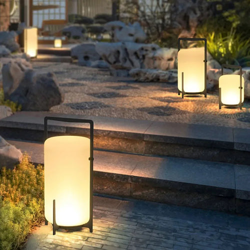 Modern acrylic solar floor lamp for indoor and outdoor use - vue 4 sur 9