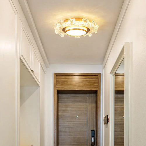 Modern crystal glass LED chandelier for home decor - vue 4 sur 10