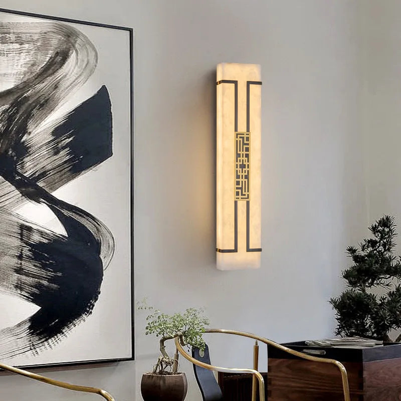 Modern Chinese style decorative marble wall light