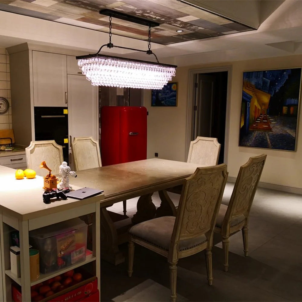 Retro crystal teardrop LED pendant light for interior decor - vue 4 sur 5