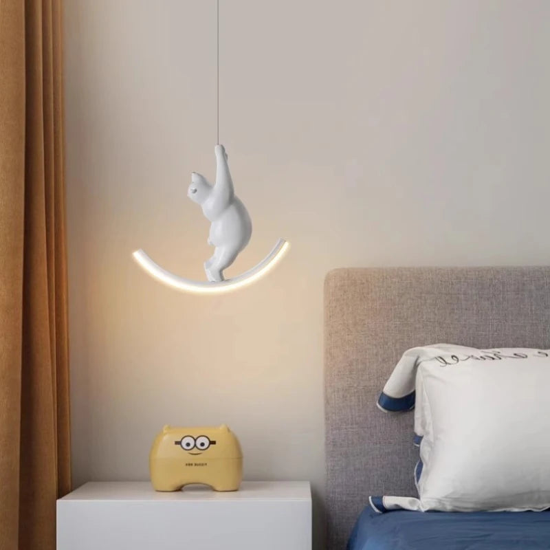 Cute animal chandelier bedside lamps for children modern decor - vue 3 sur 10