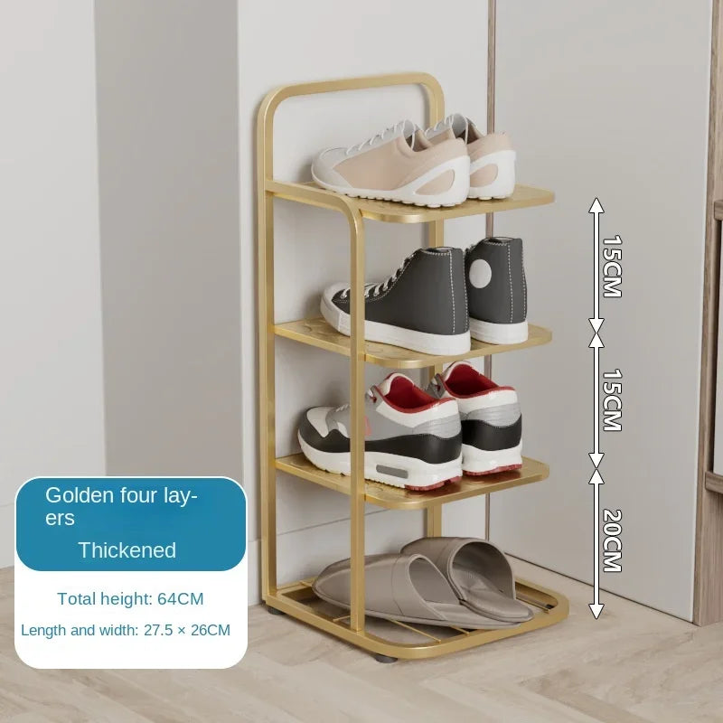 modern metal shoe rack for stylish vertical storage - vue 6 sur 12
