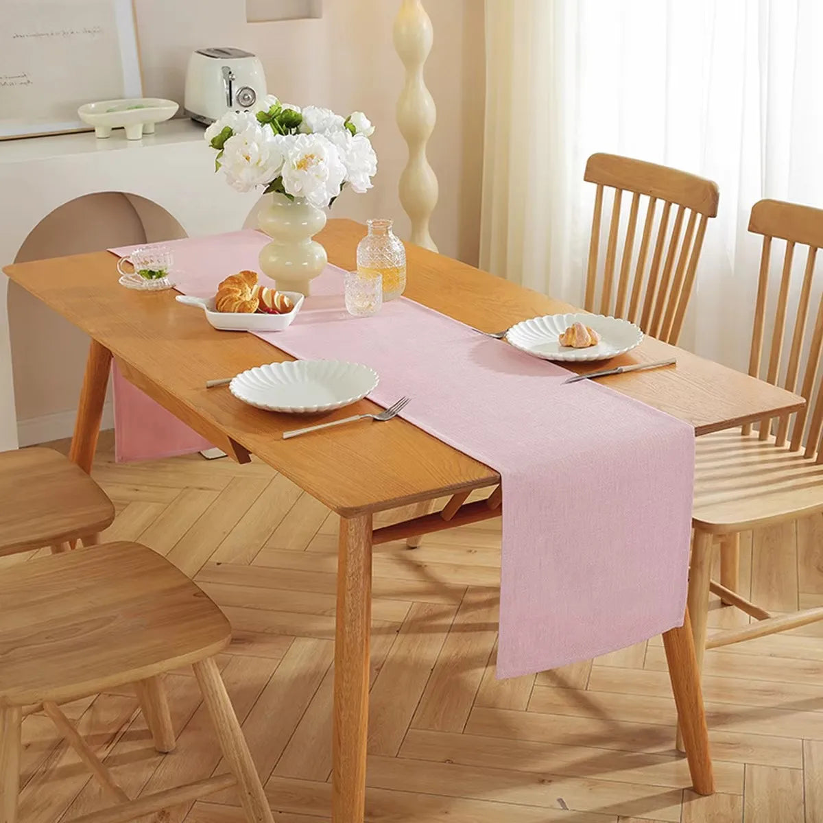 Red Christmas table runner polyester festive decoration