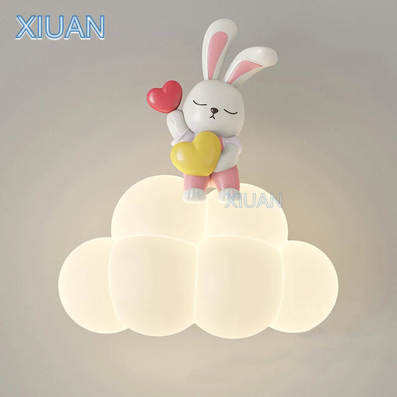 Creative children's LED wall lights in bear, angel and rabbit shapes