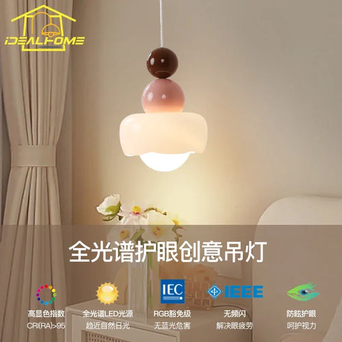 Modern designer pendant light in resin and glass for children's interiors - vue 5 sur 9