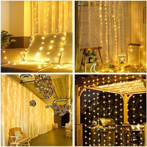 LED curtain string lights USB for festive and celebration decorations - vue 5 sur 9