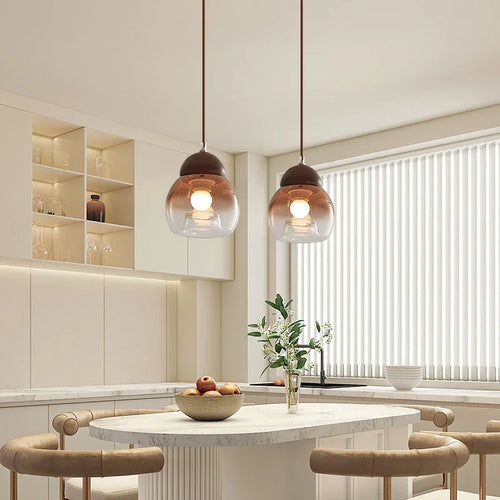 Retro glass pendant chandelier for modern decor - vue 5 sur 8