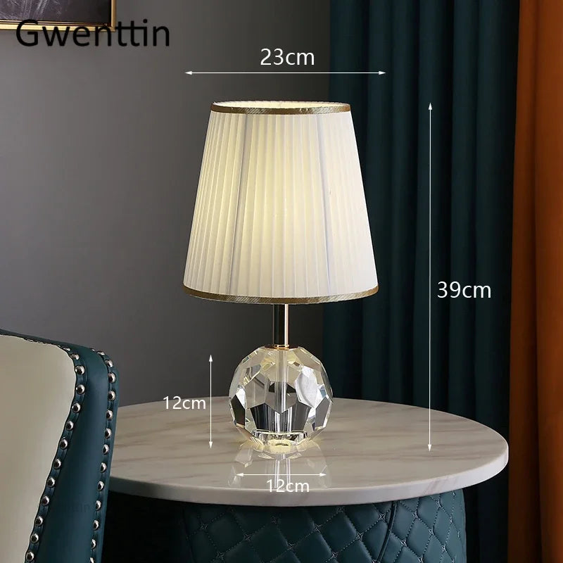 Modern crystal table lamp for interior decor and lighting