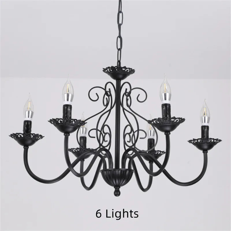 American country style retro wrought iron chandelier for interior decoration