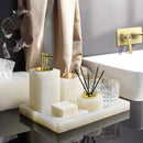 luxury natural marble bathroom accessory set