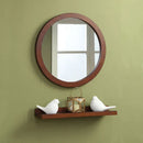 Vintage ash wood wall mirror for bathroom