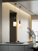Modern pendant light in natural stone for minimalist lighting