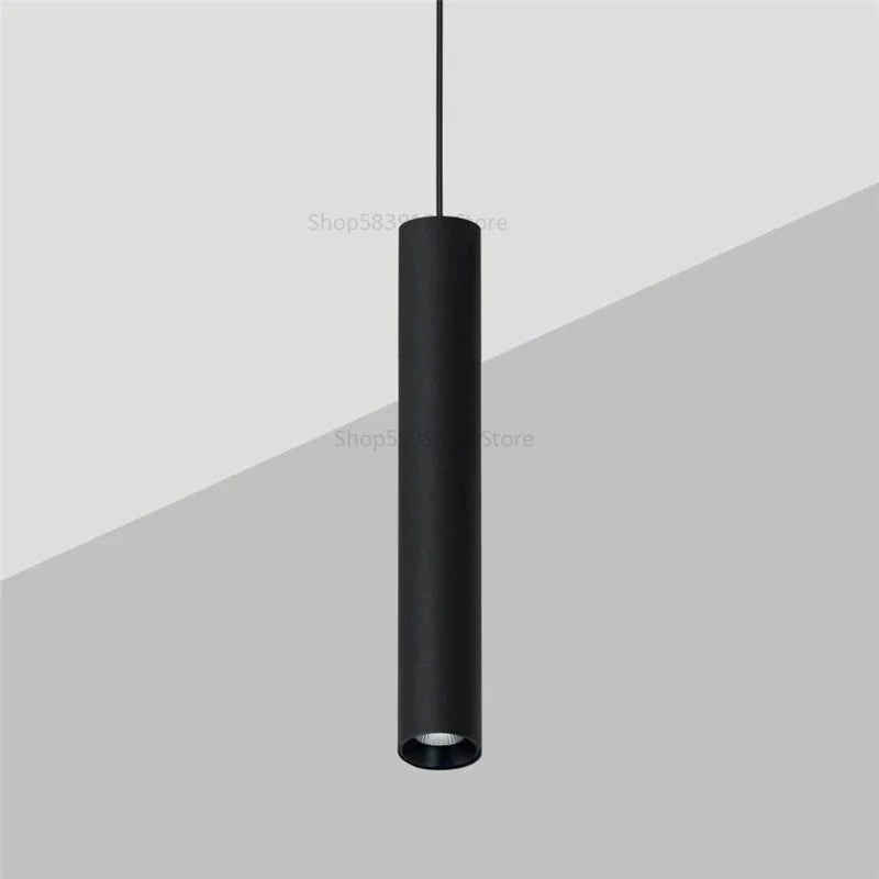 Modern cylindrical pendant light for Nordic interior decor - vue 8 sur 12