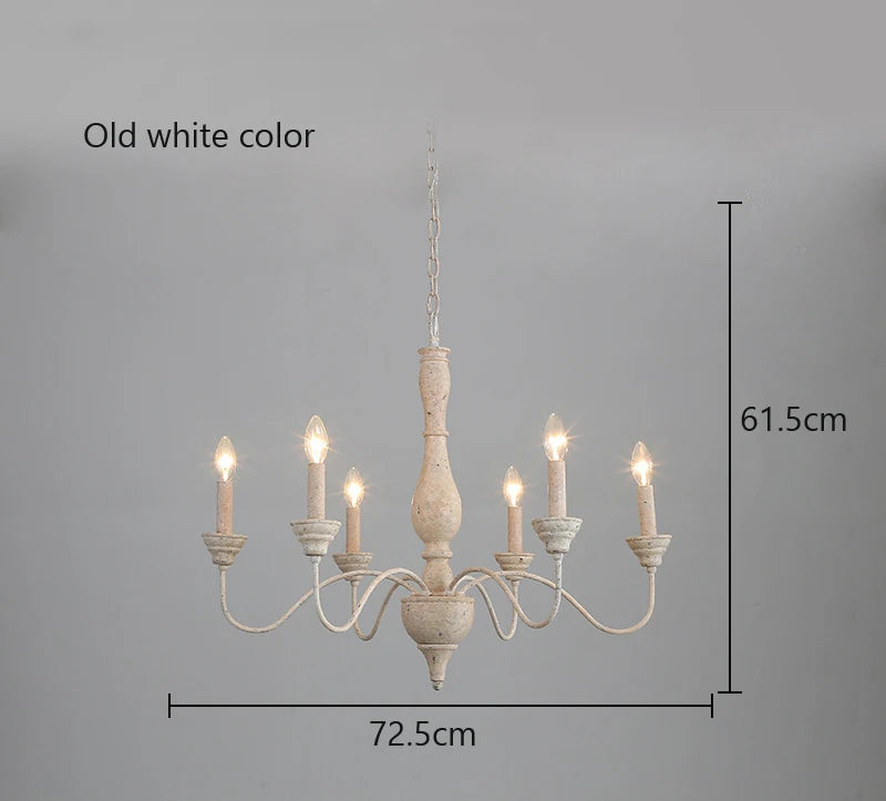 American rural vintage wooden chandelier for living room, dining room, bedroom, café or shop - vue 7 sur 8