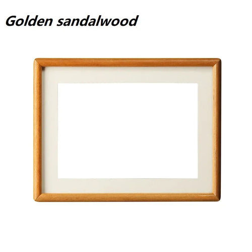 Solid Wood Round Corner Picture Frame, Walnut and Golden Sandalwood, Minimalist Design, Tabletop, Home Decor - vue 9 sur 17