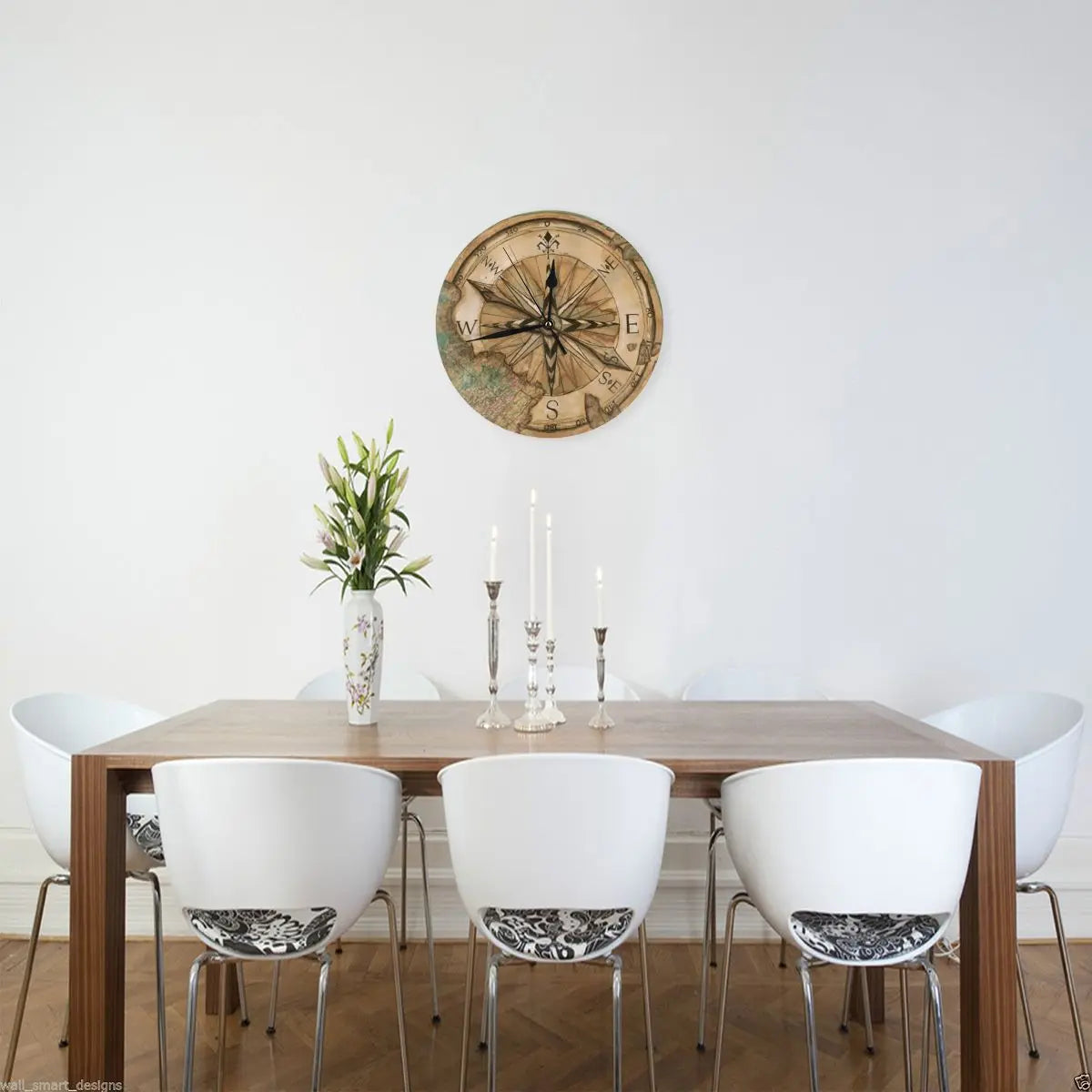nautical compass wall clock essential round decoration