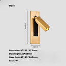 Rotating LED wall light with switch for reading