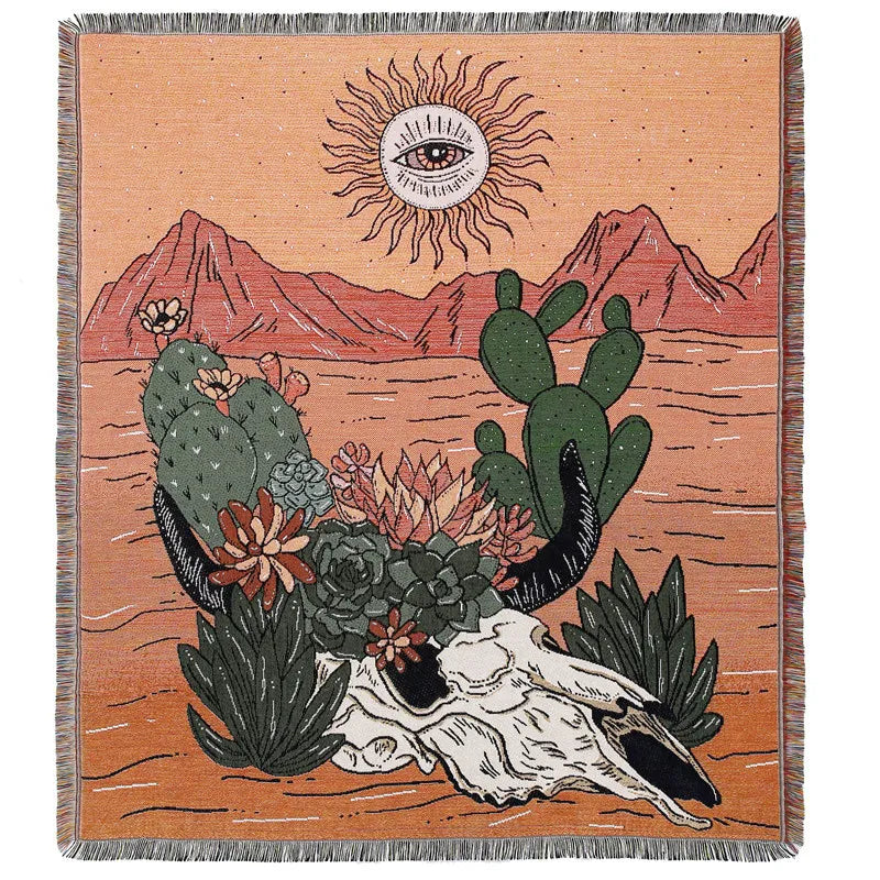 Pastoral style scenic throw for sofa and living room