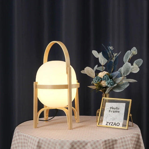 Wooden table lamp for modern and simple decor - vue 7 sur 10