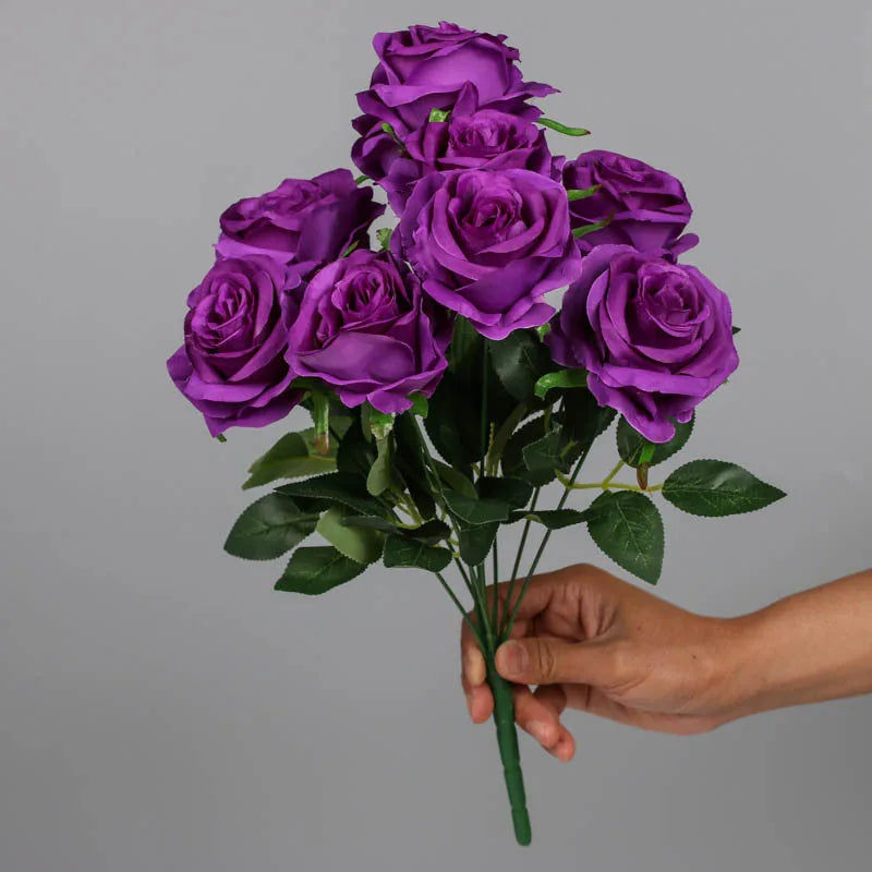 Artificial silk rose bouquet for interior decoration - vue 4 sur 15