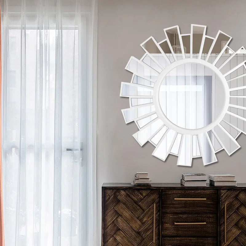 round decorative mirror for restaurant and bathroom - vue 4 sur 8