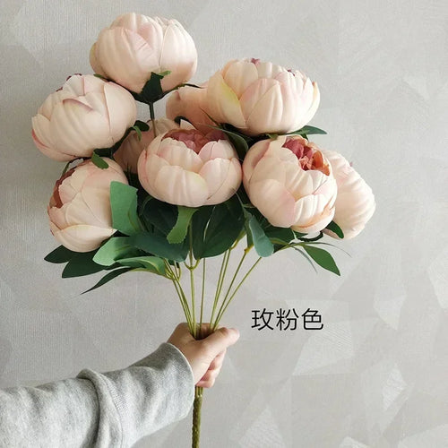 Artificial peony bouquets for elegant home decoration - vue 8 sur 14