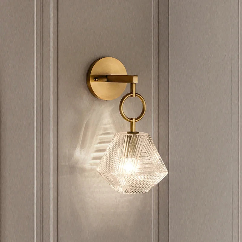 Nordic American style glass wall light LED vintage Edison - vue 3 sur 7