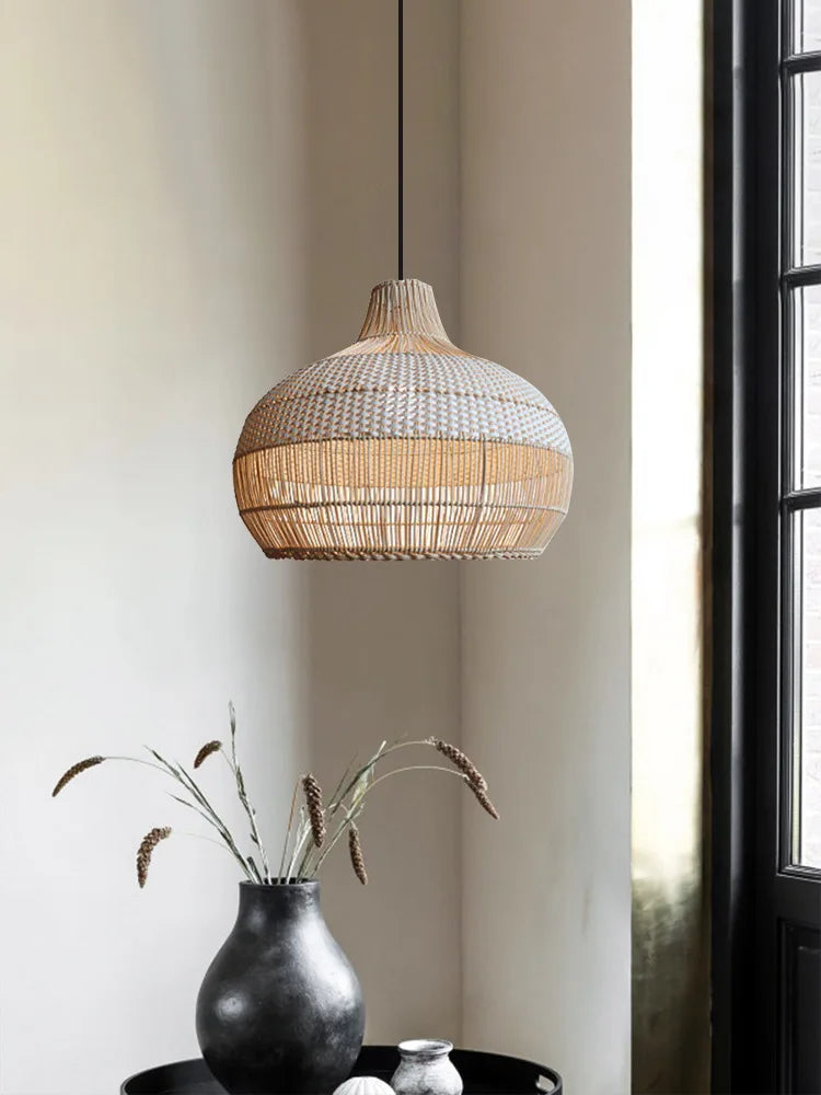 Vine weaving retro LED chandelier for living room, tea room, or bedroom