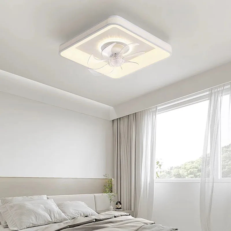 Modern LED ceiling light with fan and remote control decorative for home