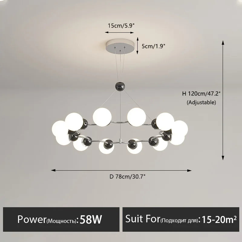 Modern decorative pendant chandelier for the home - vue 15 sur 21