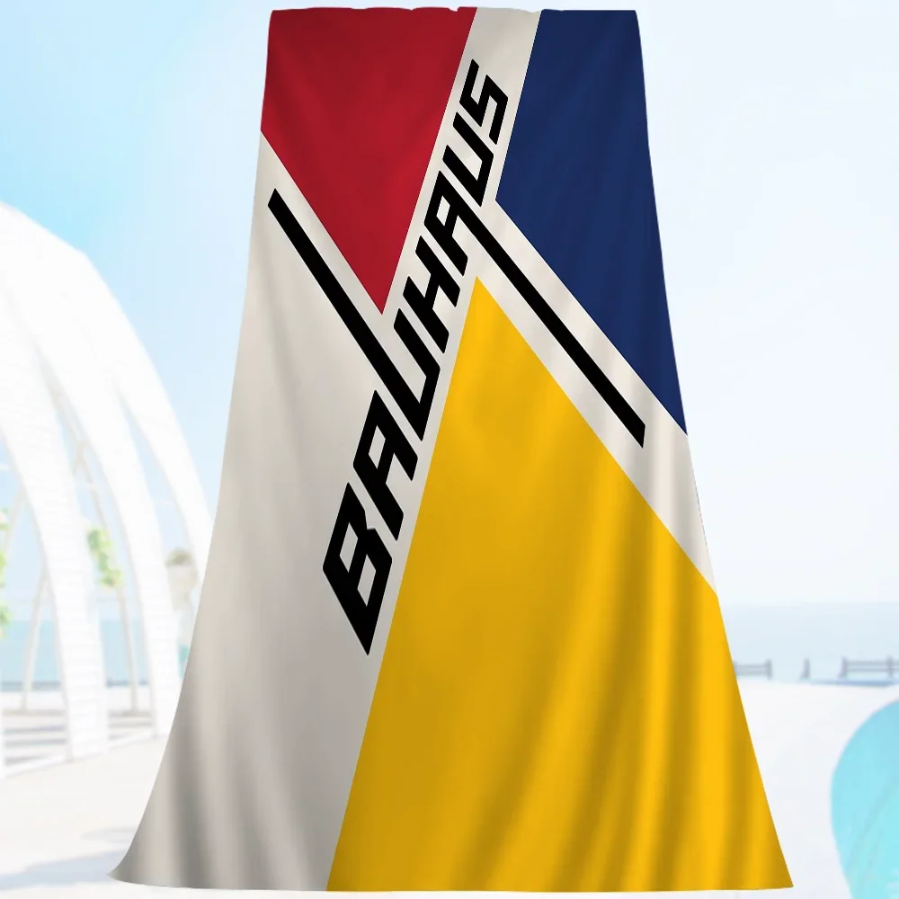 Bauhaus geometric quick-dry microfibre beach towel