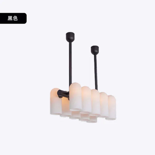 Art Deco style glass LED chandelier modern pendant lighting - vue 8 sur 13