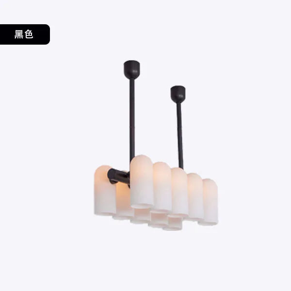 Art Deco style glass LED chandelier modern pendant lighting - vue 7 sur 13