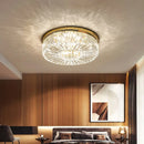 Gold modern crystal chandelier LED ceiling light for living room