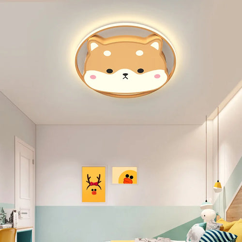 Cute shiba inu, husky and duck children's ceiling light - vue 3 sur 7