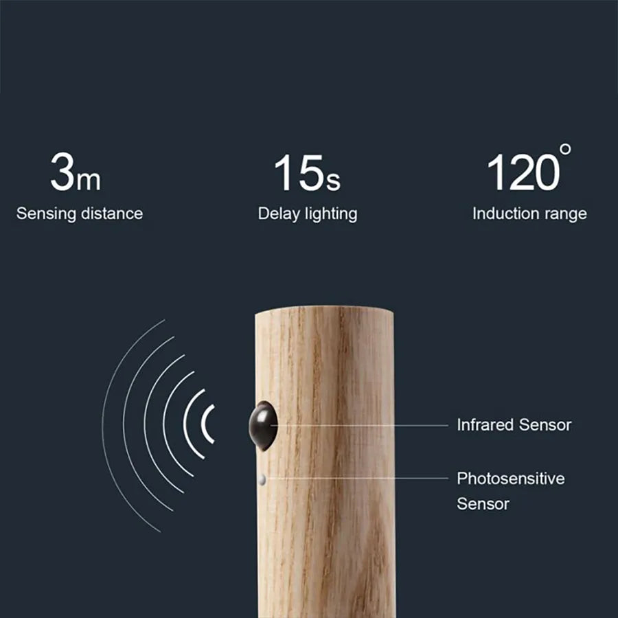 Wireless rechargeable usb led wooden lamp