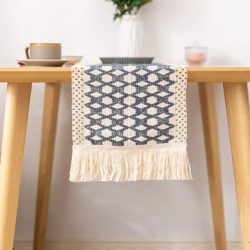 Chemin de table style campagne motif carreaux tissé - vue 6 sur 5
