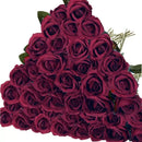 Set of 50 artificial silk roses for decoration and festive events