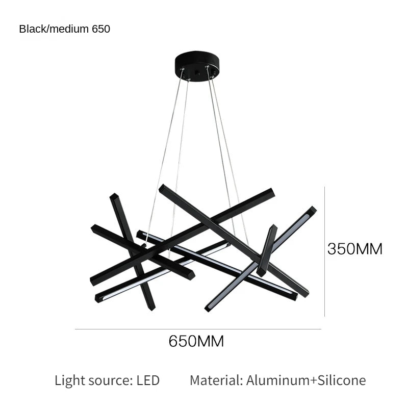 Minimalist designer geometric creative luxury chandelier - vue 11 sur 12