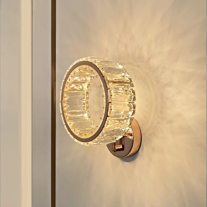 Modern luxury crystal LED wall light