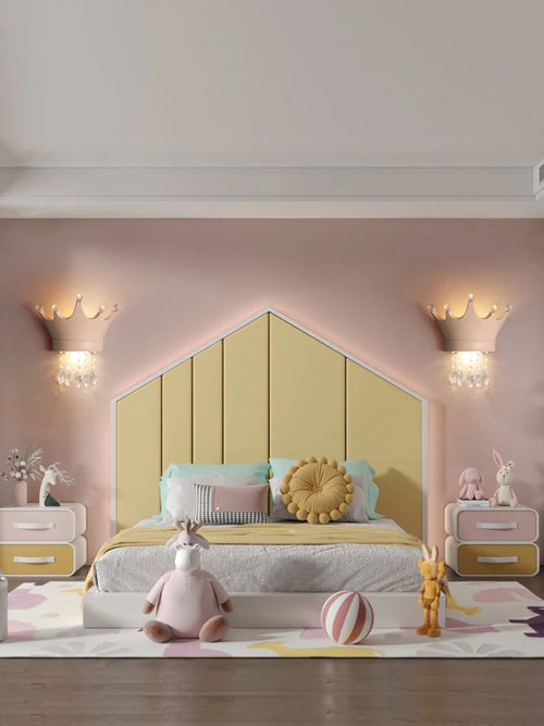 Nordic crown resin wall light for cute children's bedroom - vue 3 sur 12
