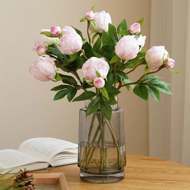 Artificial peony flower heads for decoration and crafts