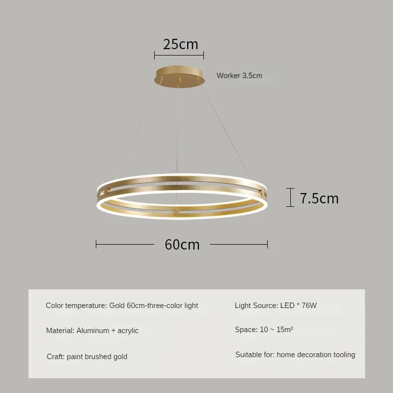 Modern circular chandelier for creative and elegant interior decor - vue 15 sur 15