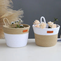 modern woven rope basket for hanging storage