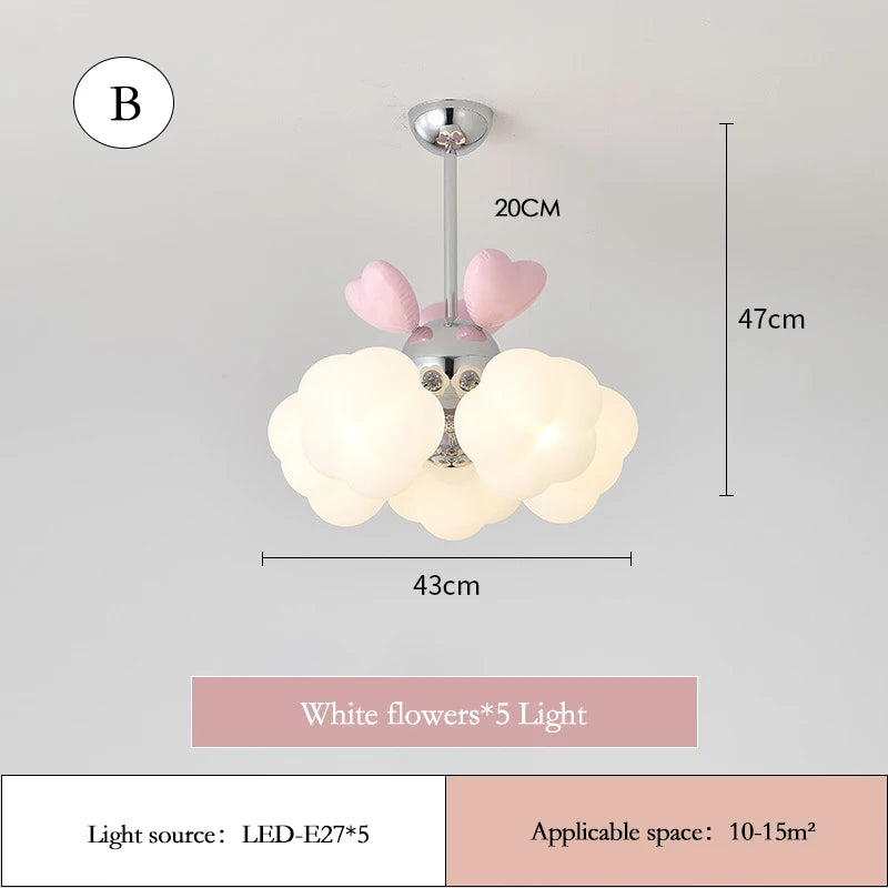 Modern princess style chandelier for children's bedroom