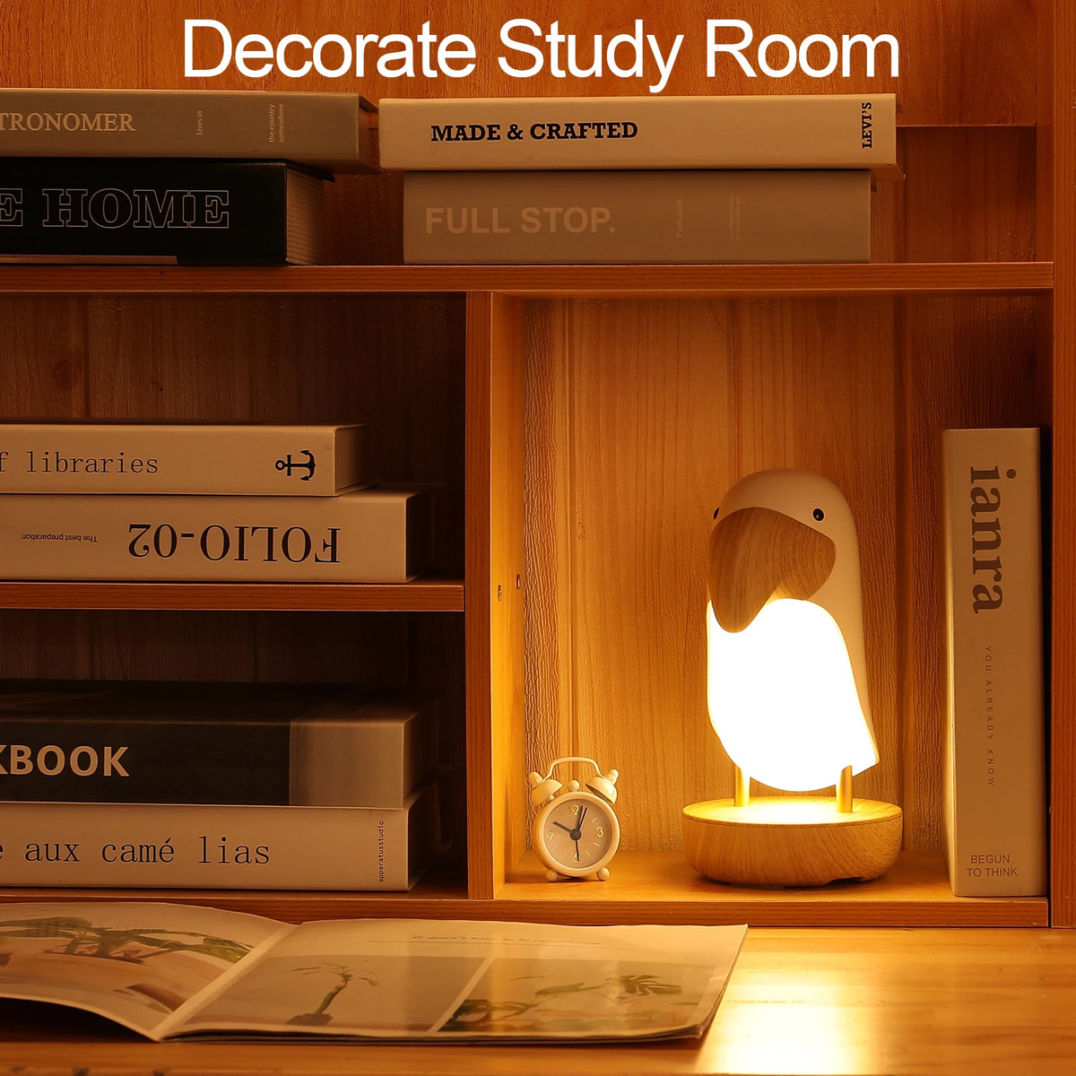 Toucan bird USB rechargeable night light Bluetooth table lamp for children's bedroom and Christmas decor - vue 6 sur 10