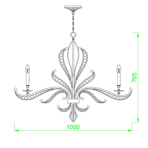 Luxury gold chandelier modern design decorative lamp candle effect - vue 13 sur 13