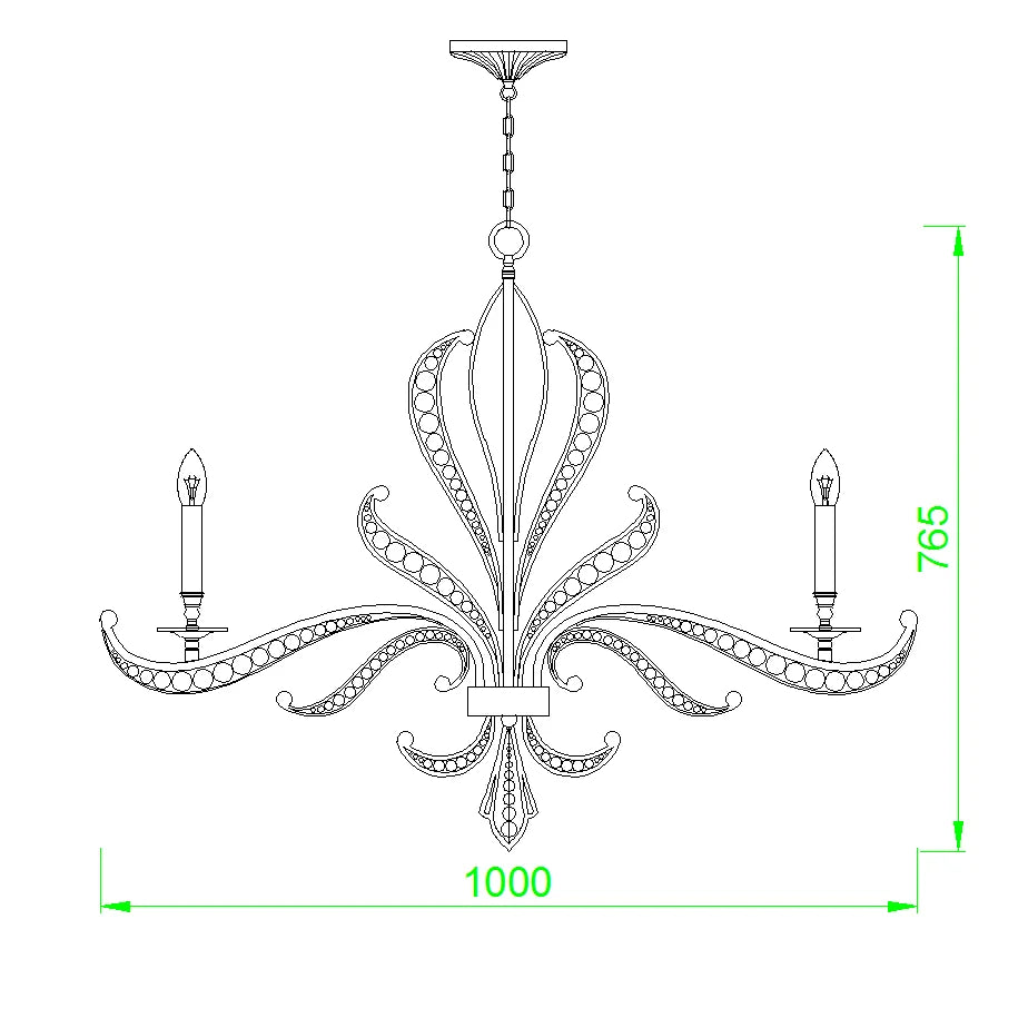 Luxury gold chandelier modern design decorative lamp candle effect - vue 13 sur 13