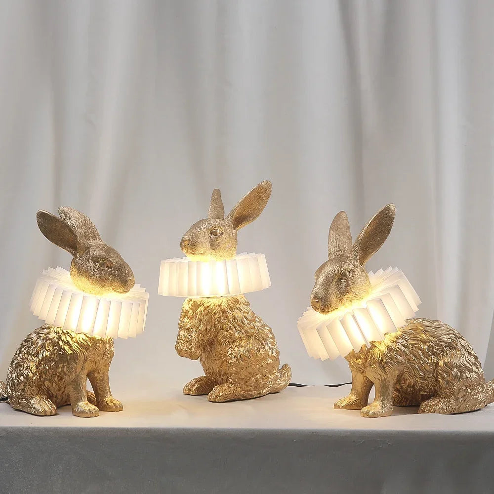 Nordic decorative rabbit table lamp for children and interior