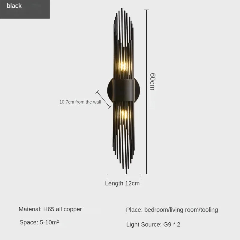 Retro copper wall light with luxurious style for interiors